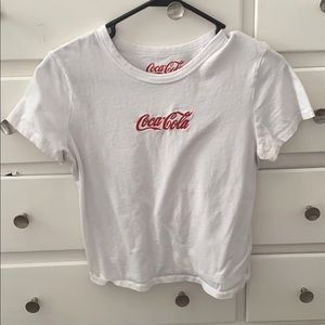 white cropped coca-coke top